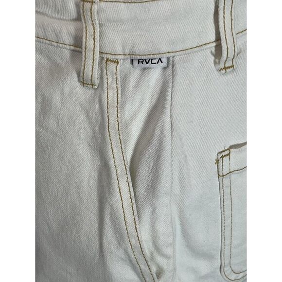 RVCA White Denim Overall Skirt Dresses Size XS Pockets  Conquer - Picture 14 of 17